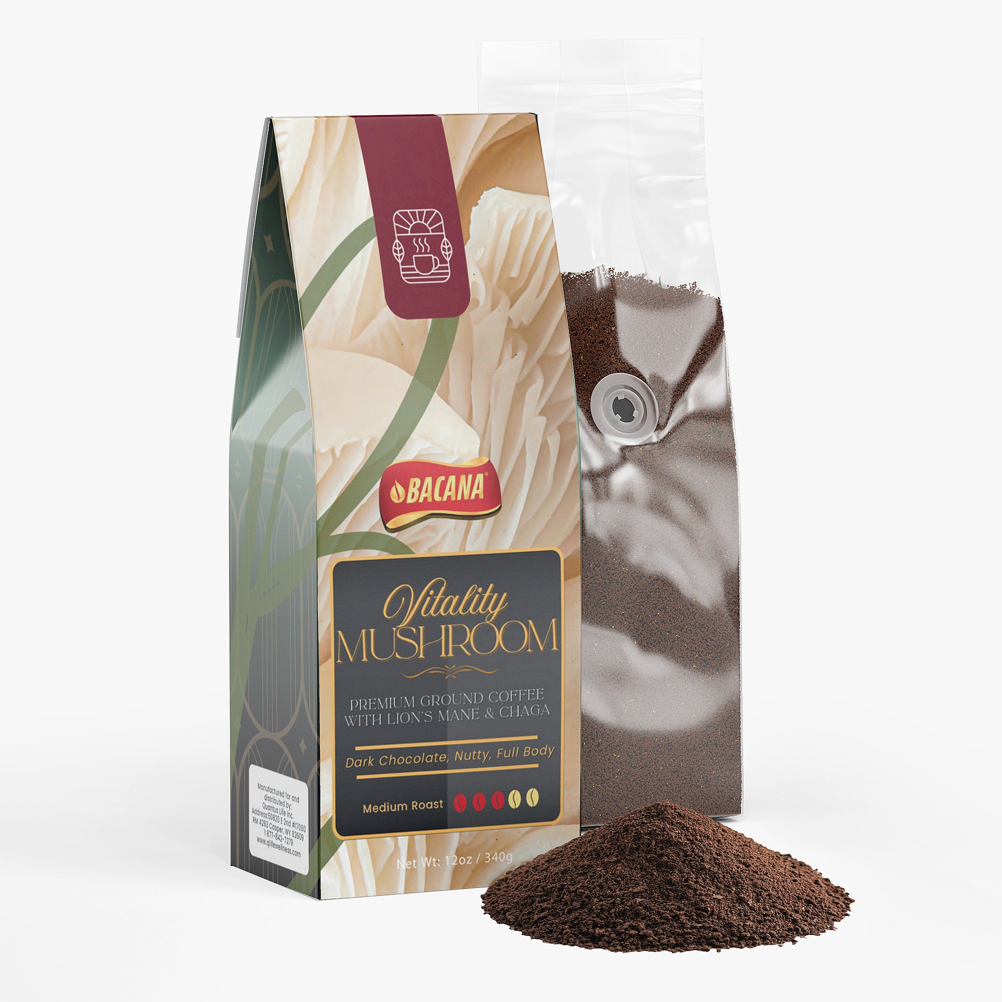 Bacana Vitality Mushroom Coffee (Medium Roast) - QLIFE Wellness