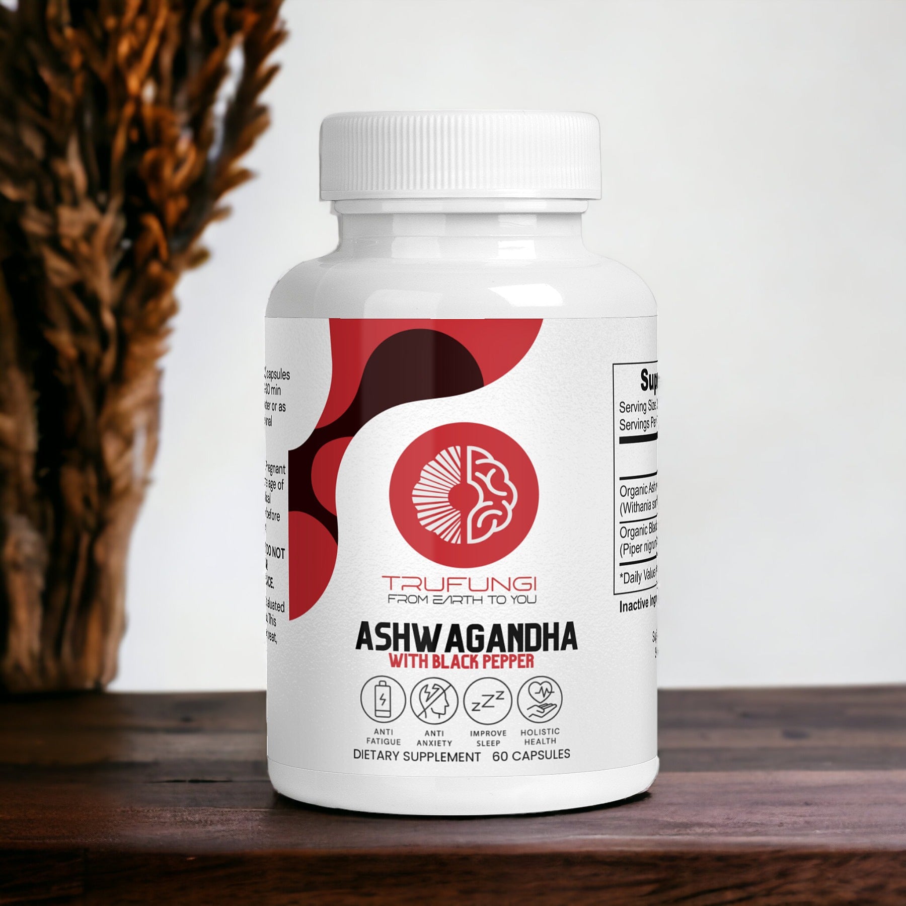TRUFUNGI - Ashwagandha with Black Pepper - QLIFE Wellness