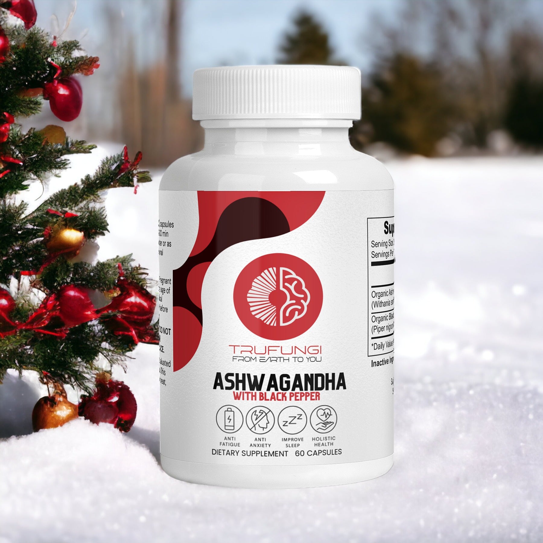 TRUFUNGI - Ashwagandha with Black Pepper - QLIFE Wellness