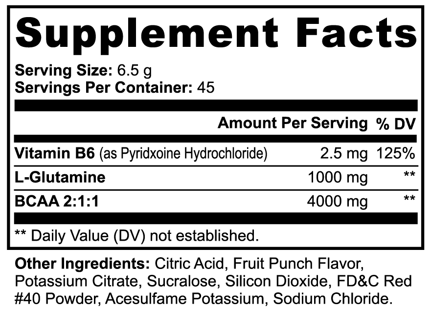 BCAA Shock Powder (Fruit Punch) - QLIFE Wellness