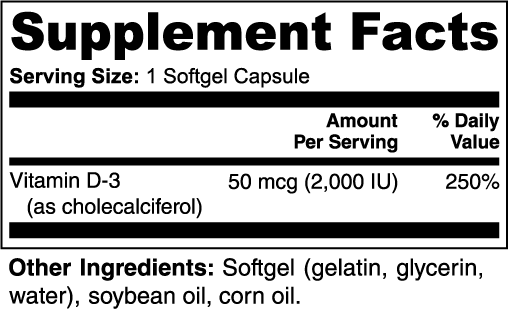 QLIFE Vitamin D3 2,000 IU - QLIFE Wellness
